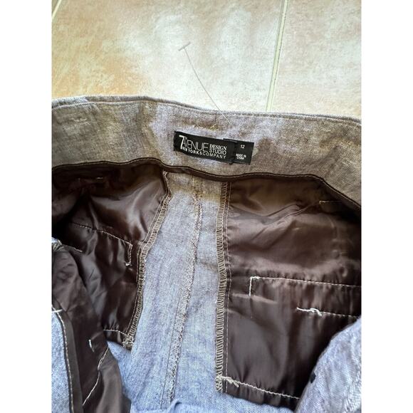 New without Tags! N  Y & Company 7th Ave Linen blend belt open leg Cargo Pant 12 - Picture 7 of 11